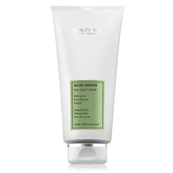 Лікувальна маска Ацид Грін для жирної та проблемної шкіри обличчя з ефектом «3 в 1»: Лікування + Заспокоєння + Звуження пор  Acid Green Mask Beauty Spa 300ml