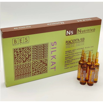 Плацентарний лосьон для відновлення послабленного волосся та посилення росту N5 SILKAT PLACENTA SEB BES 12х10ml