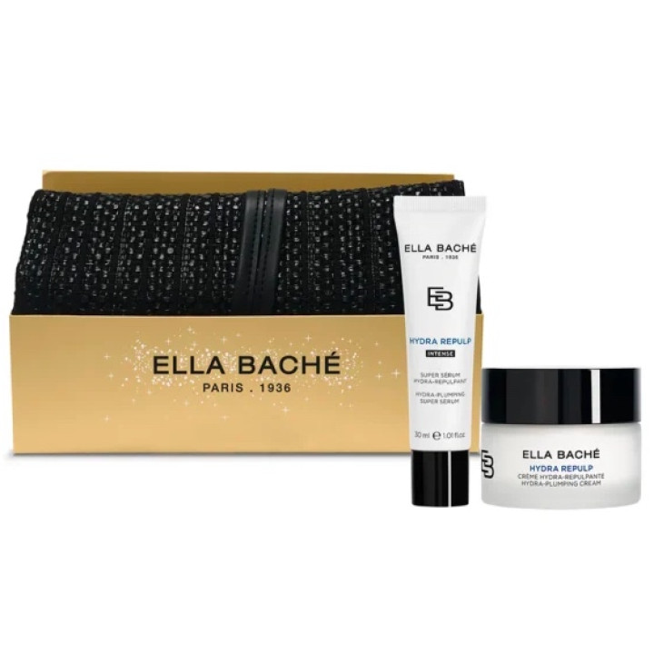 Подарунковий набір Зволоження Ella Bache: крем 50мл + сироватка 30мл + косметичка