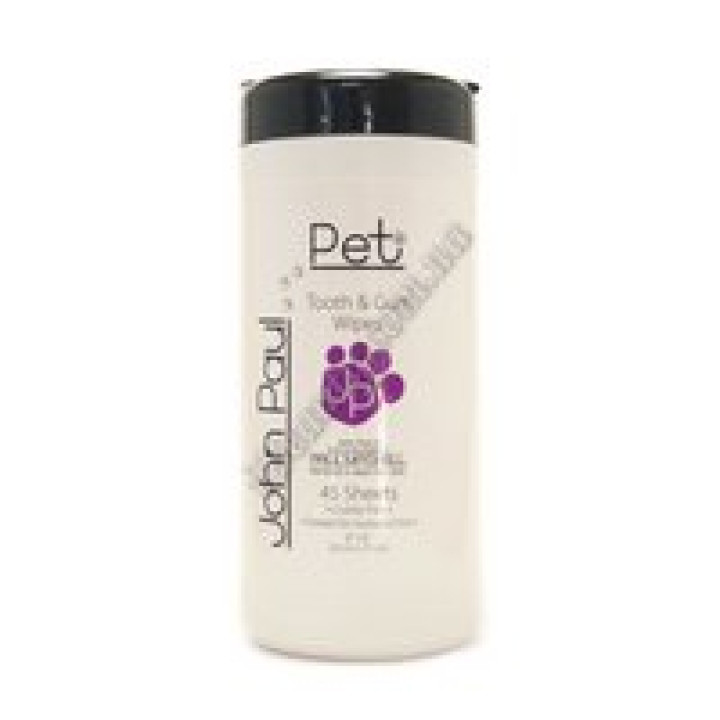 Серветки для зубів та ясен (45 шт, розмір 20см*15 см) - Teeth &amp; Gums Wipes John Paul Pet