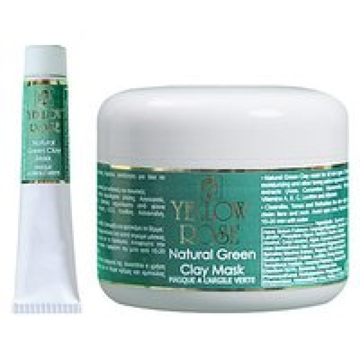 Натуральна живильна маска із зеленої глини для будь-якого типу шкіри - Natural Green Clay Mask Yellow Rose, 50мл